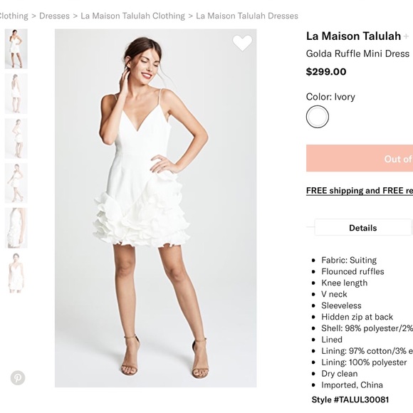 La Maison Talulah | Dresses | Nwt La Maison Talulah White Ruffle Size S Mini  Dress | Poshmark